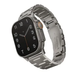 Uniq osta apple watch steel strap with self-adjustable links 49/45/44/42mm - titanium (silver)